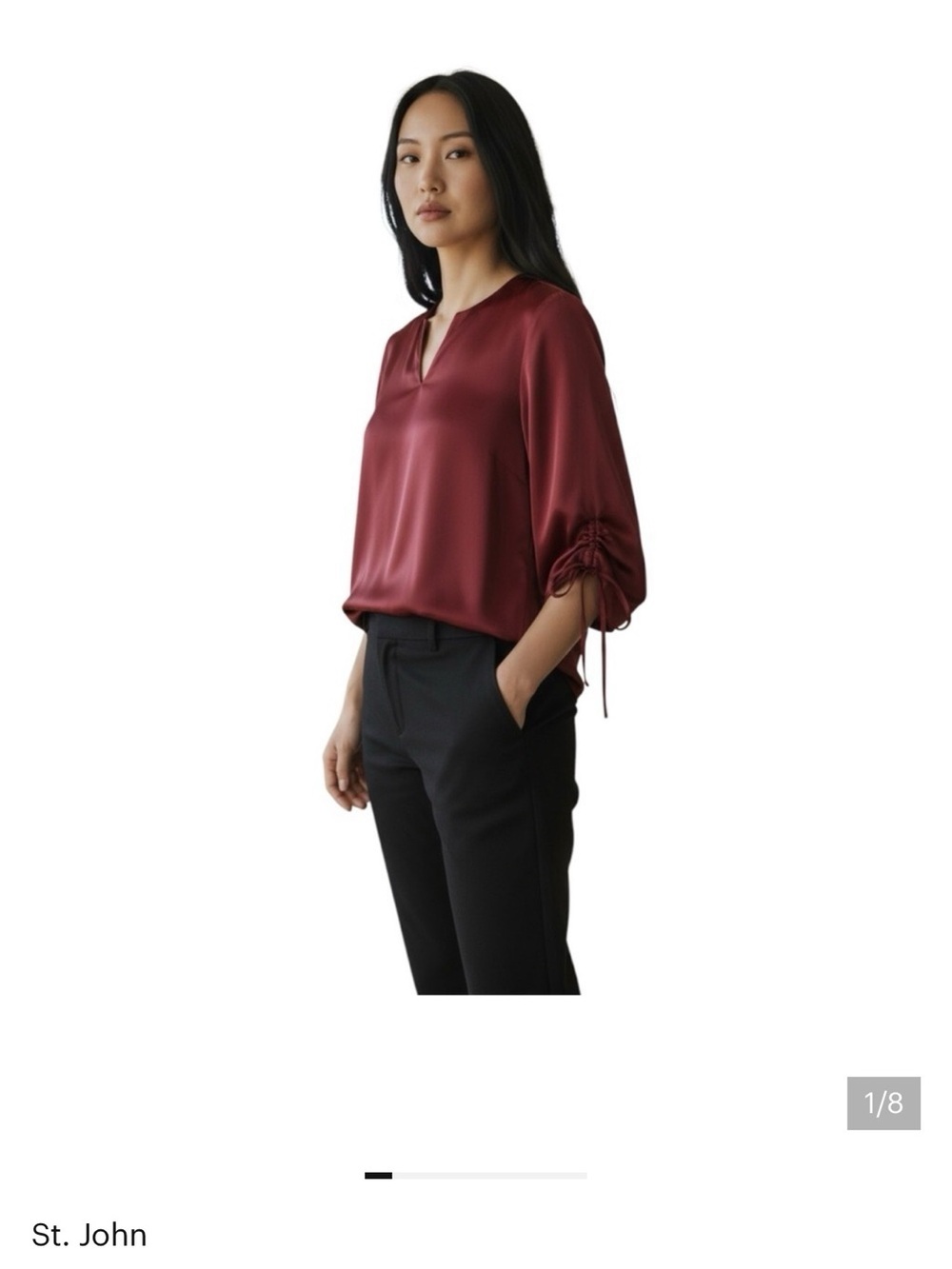 St John oxxblood nwt XL blouse